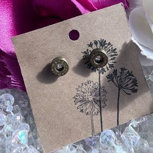 Unique Handmade Upcycled Brass Bullet Casing Earrings Swarovski Jeweled 💗